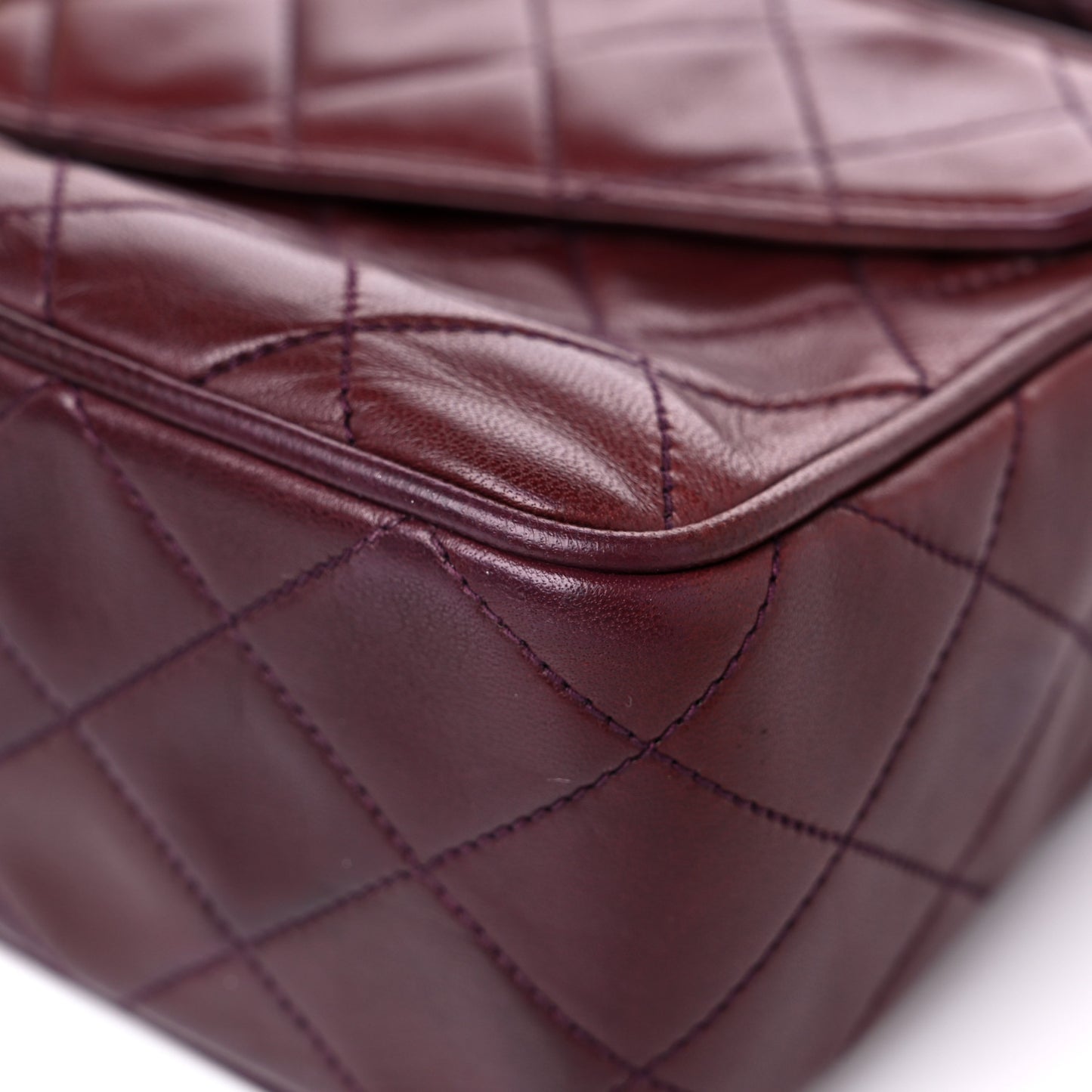 Lambskin Quilted Tassel CC Camera Case Burgundy