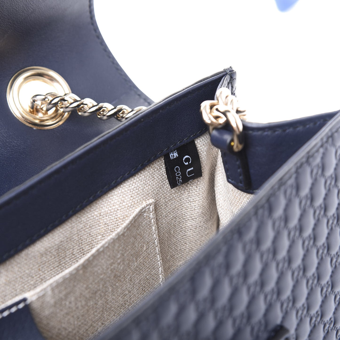 Soft Microguccissima Medium Emily Chain Shoulder Bag Blue