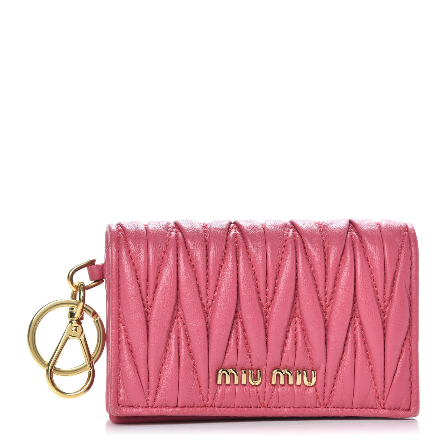 Nappa Matelasse Flap Card Holder Key Ring Peonia
