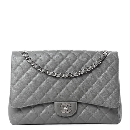 Chanel Caviar Quilted Maxi Single Flap Grey 1 of 11