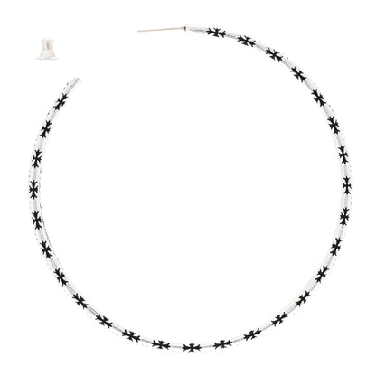 Chrome Hearts Sterling Silver Tiny Cross Hoop Single Earring 3 of 4