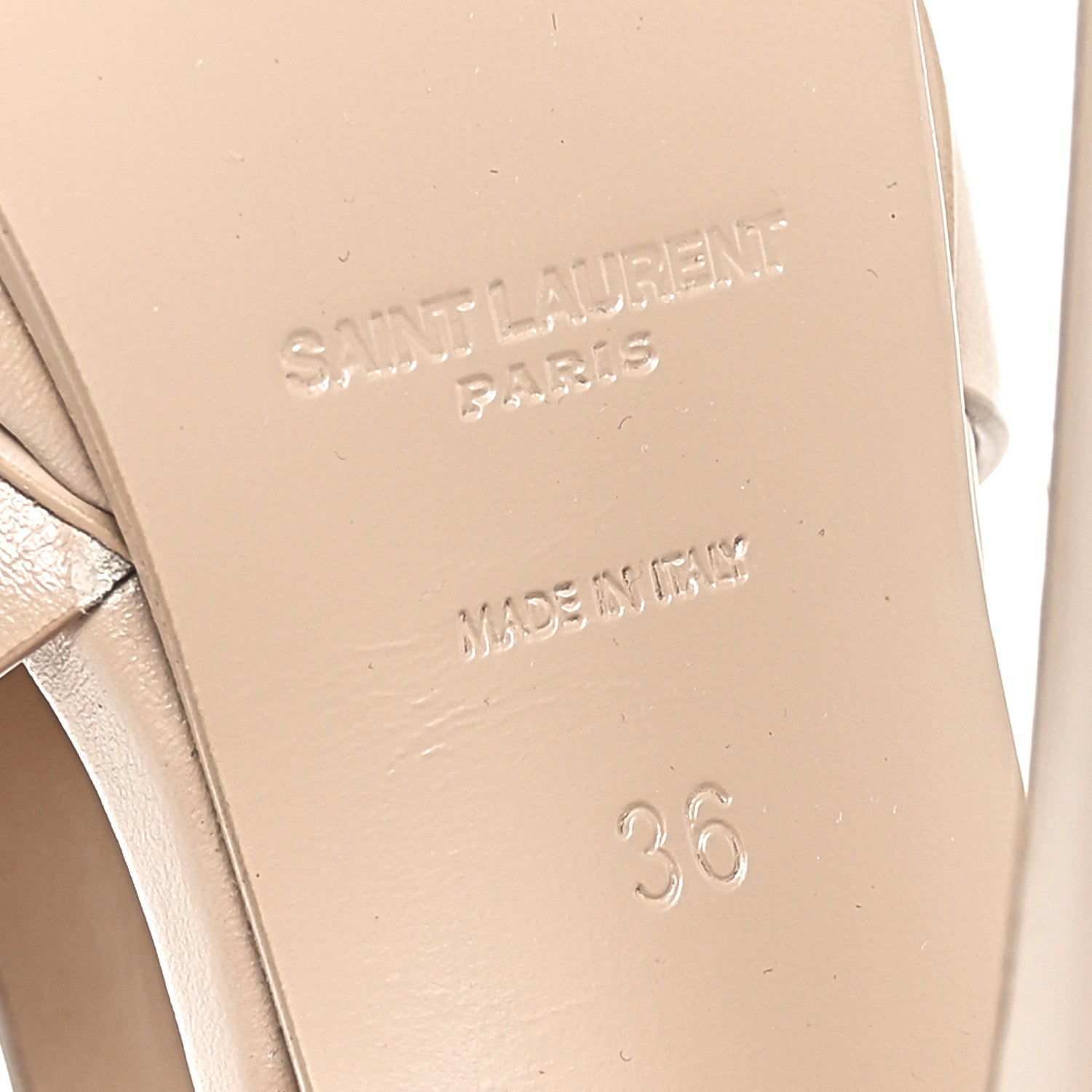 Saint Laurent Calfskin Tribute 105 Platform Sandals 36 Nude 8 of 8