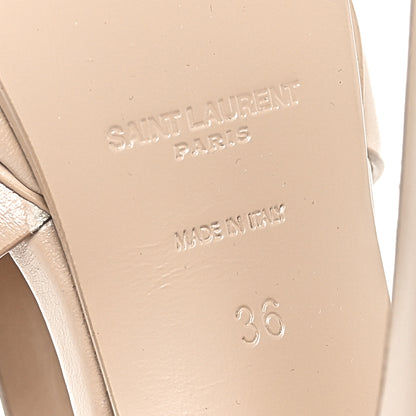 Saint Laurent Calfskin Tribute 105 Platform Sandals 36 Nude 8 of 8
