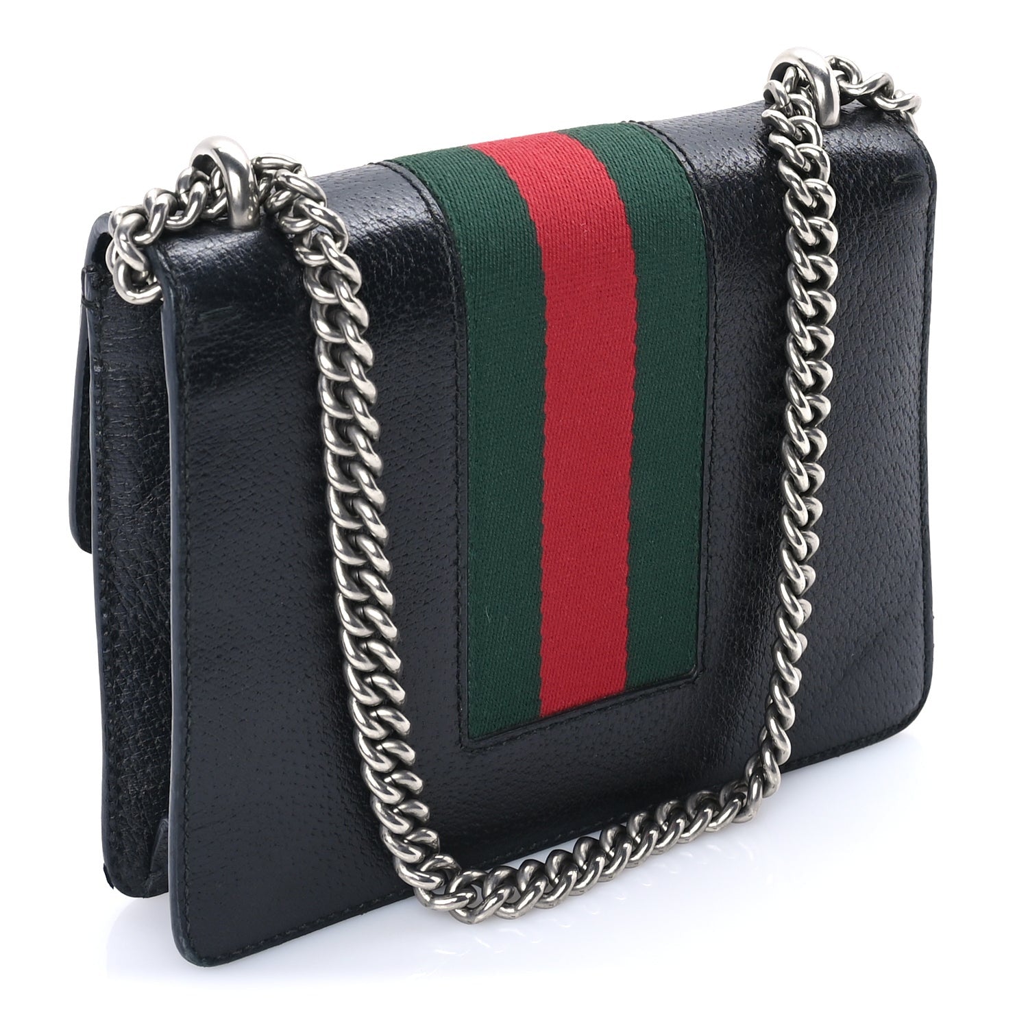 Gucci Calfskin Web Mini Dionysus Shoulder Bag Black 2 of 7