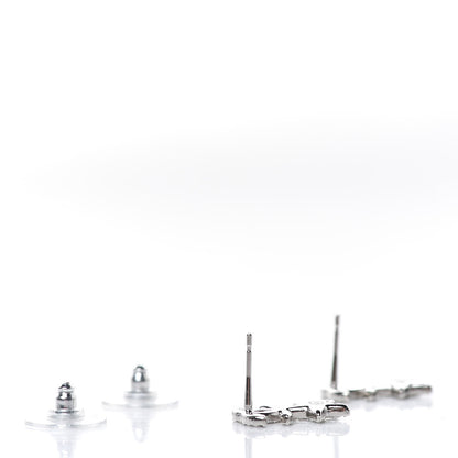 Chanel Crystal CC Star Earrings Silver 3 of 5