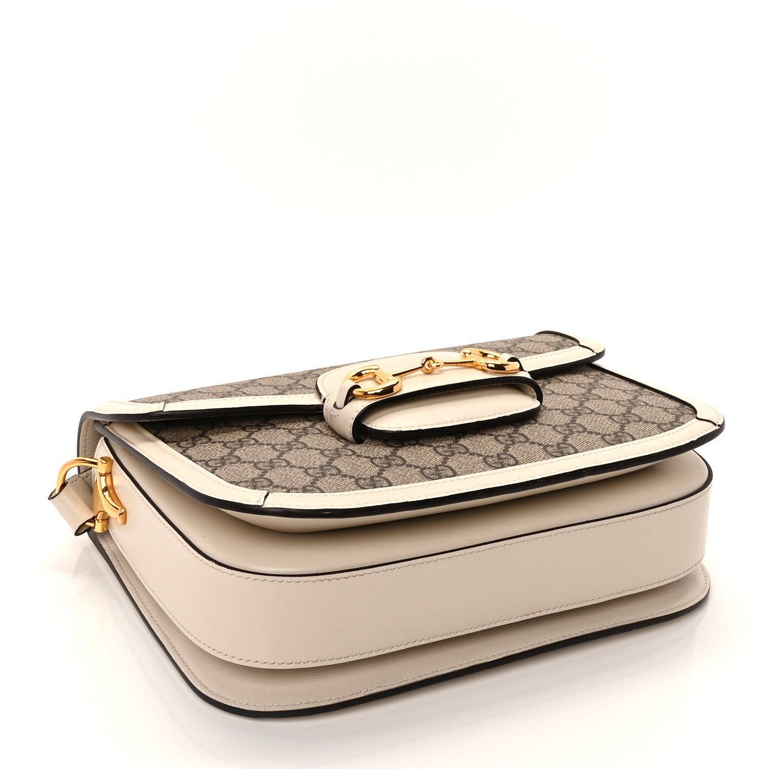 Gucci GG Supreme Monogram Horsebit 1955 Shoulder Bag Beige Mystic White 3 of 8