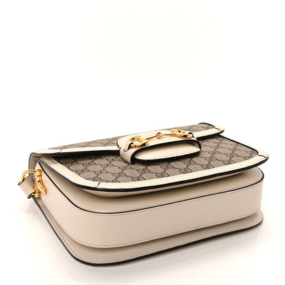 Gucci GG Supreme Monogram Horsebit 1955 Shoulder Bag Beige Mystic White 3 of 8
