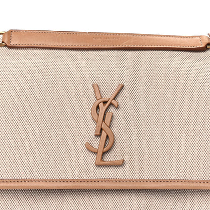 Saint Laurent Cotton Canvas Vintage Calfskin Monogram Medium Niki Chain Satchel  Cream Tan 6 of 8