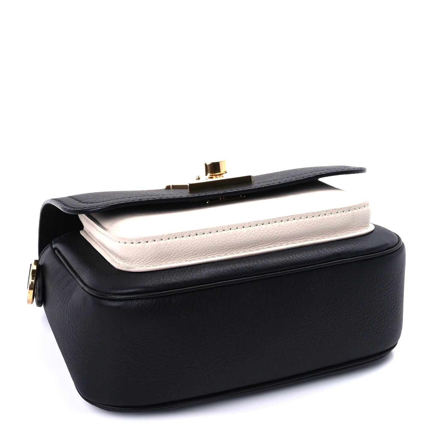 Grained Calfskin Lockme Tender  Black