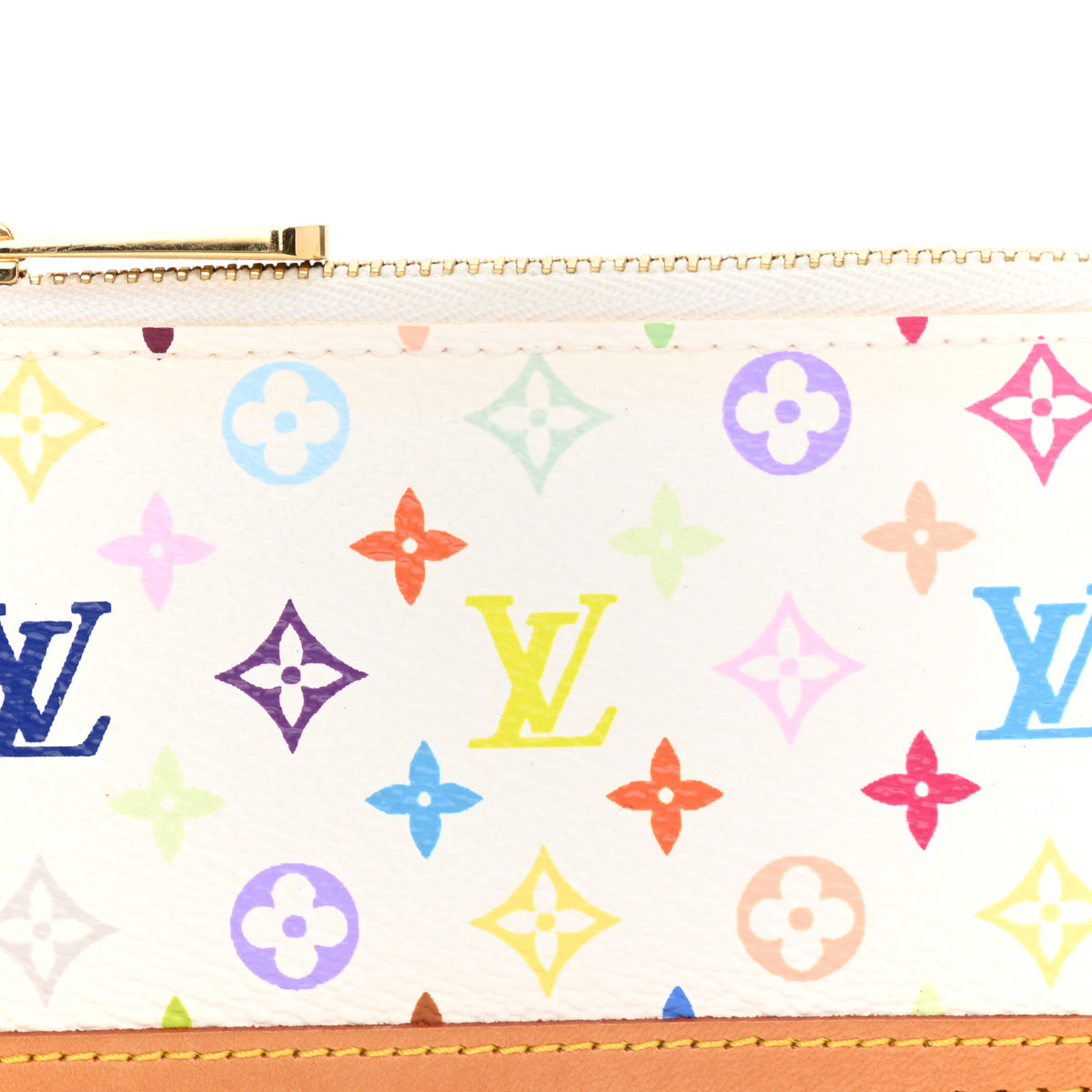 Monogram Multicolor Key Pouch White