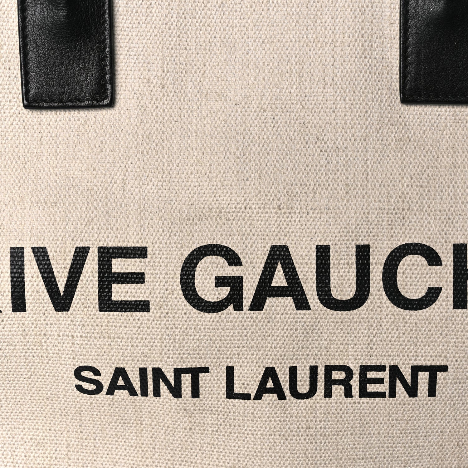 Saint Laurent Linen Calfskin Rive Gauche North South Tote Optic White 6 of 8
