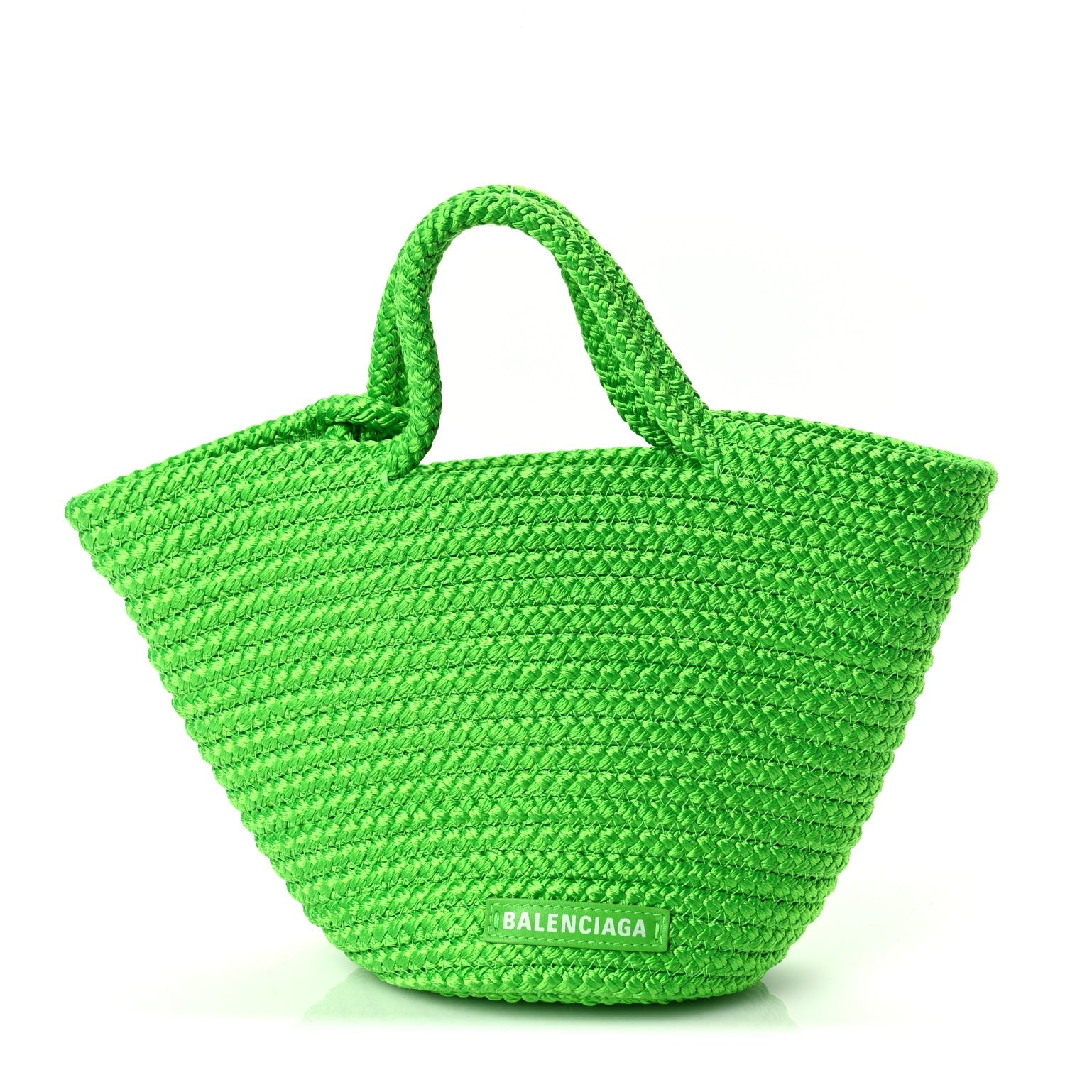 Balenciaga Nylon Lambskin Woven Small Ibiza Basket With Strap Green 1 of 8
