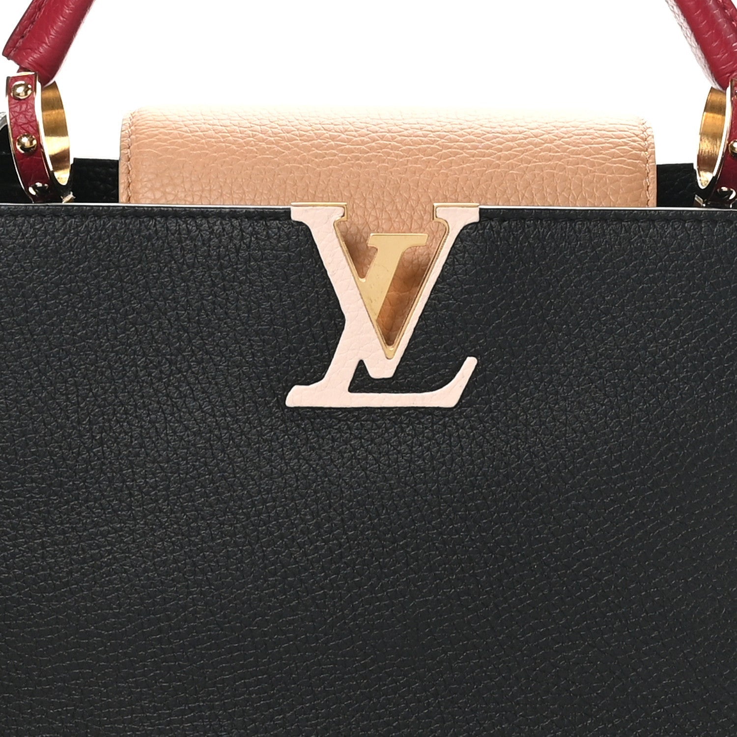 Louis Vuitton Taurillon Capucines MM Arizona Black Arizona Beige Ruby Red 7 of 7