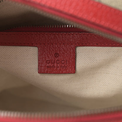 Gucci GG Supreme Monogram Web Bosco Patch Dome Backpack Beige Malva Hibiscus Red 6 of 10