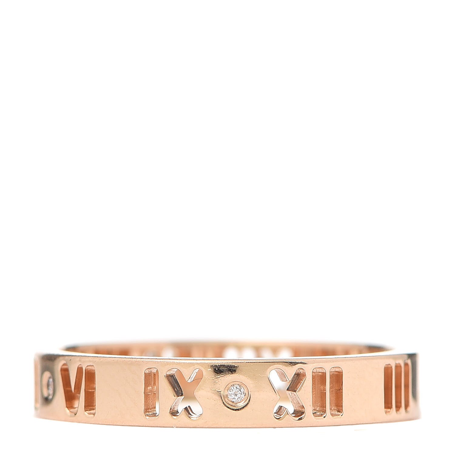 Tiffany 18K Rose Gold Diamond Atlas Pierced Ring 56 7.75 1 of 5