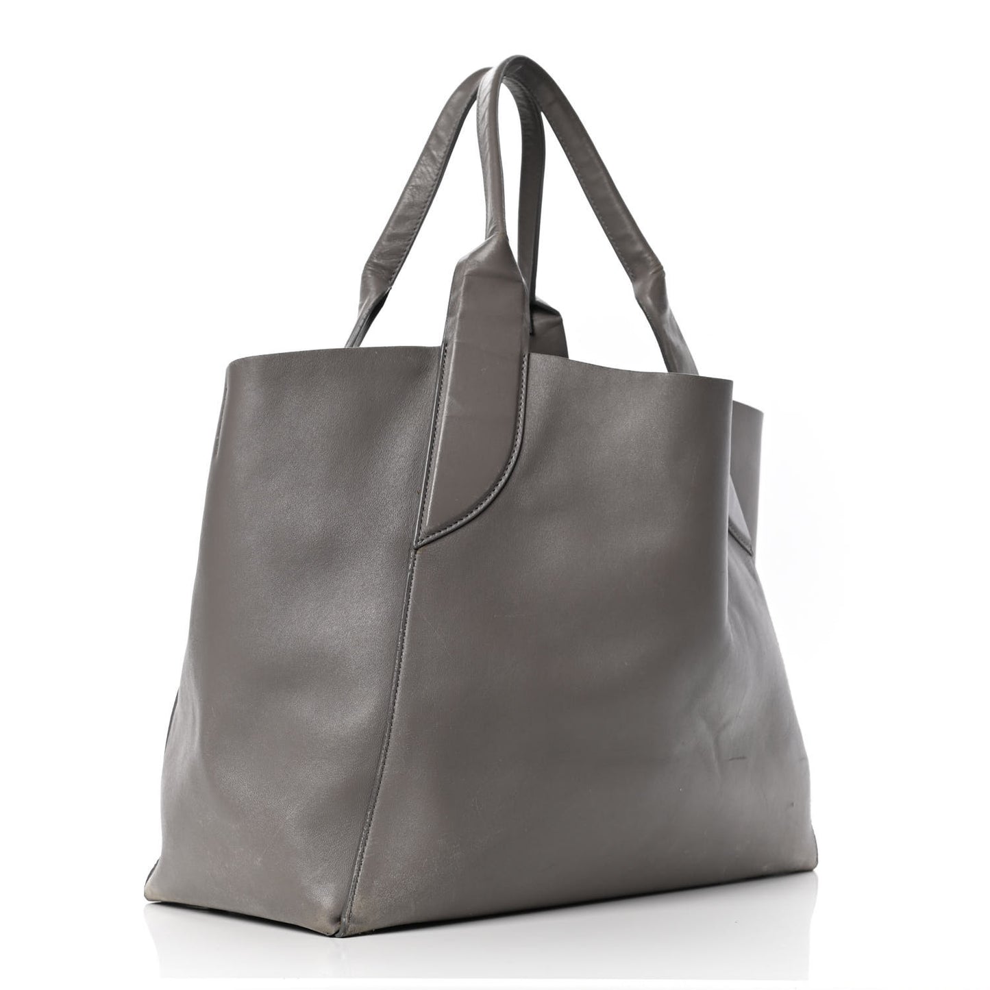 Calfskin Trapeze Tote Grey