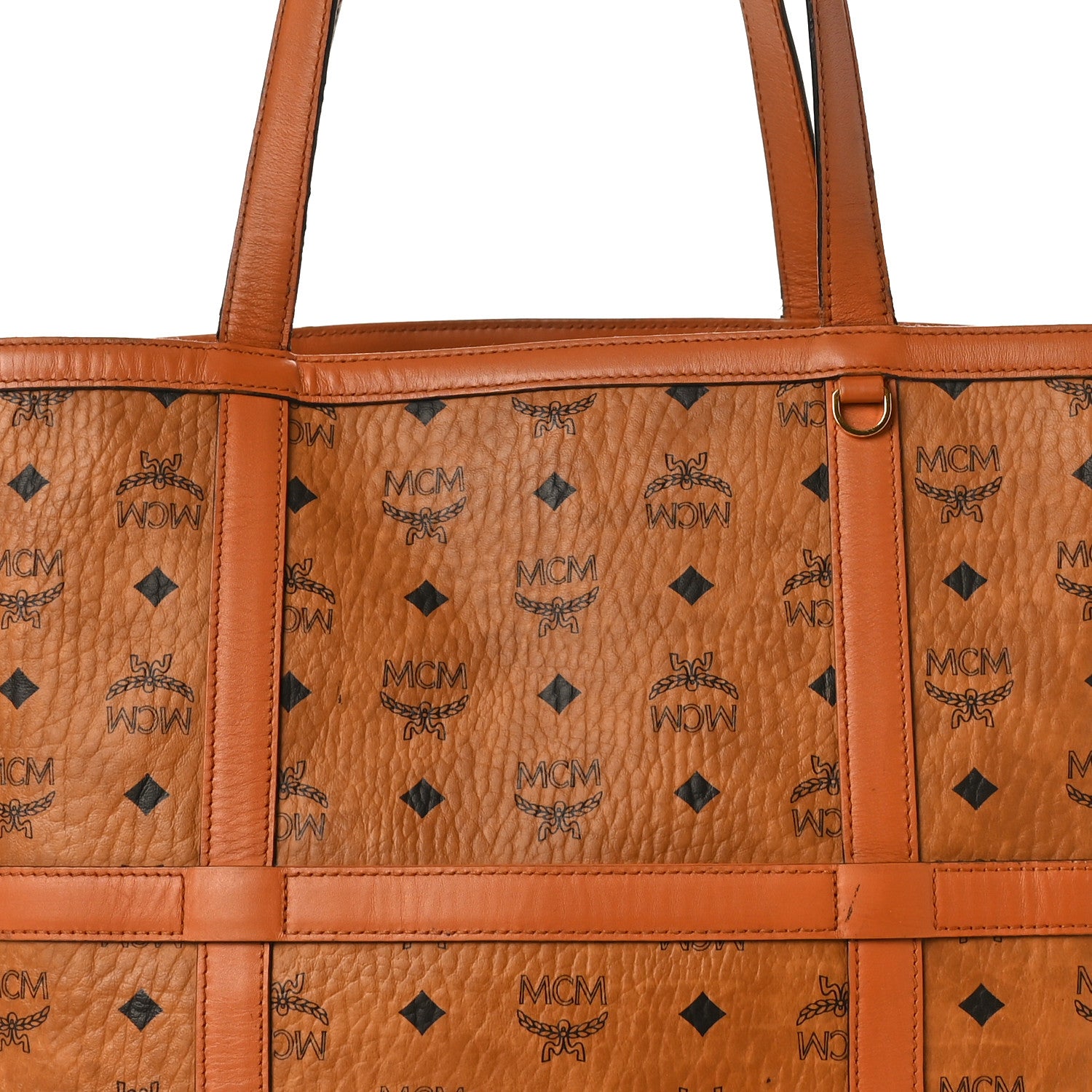 MCM Visetos Medium Delmy Shopper Tote Brown 8 of 17