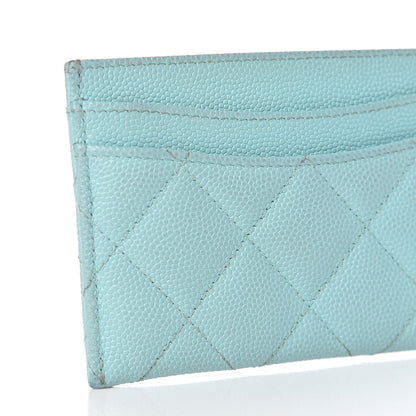 Chanel Caviar Quilted Card Holder Light Blue 13 of 20