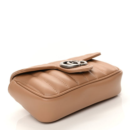 Gucci Calfskin Matelasse Aria Super Mini GG Marmont Shoulder Bag Camelia 3 of 10
