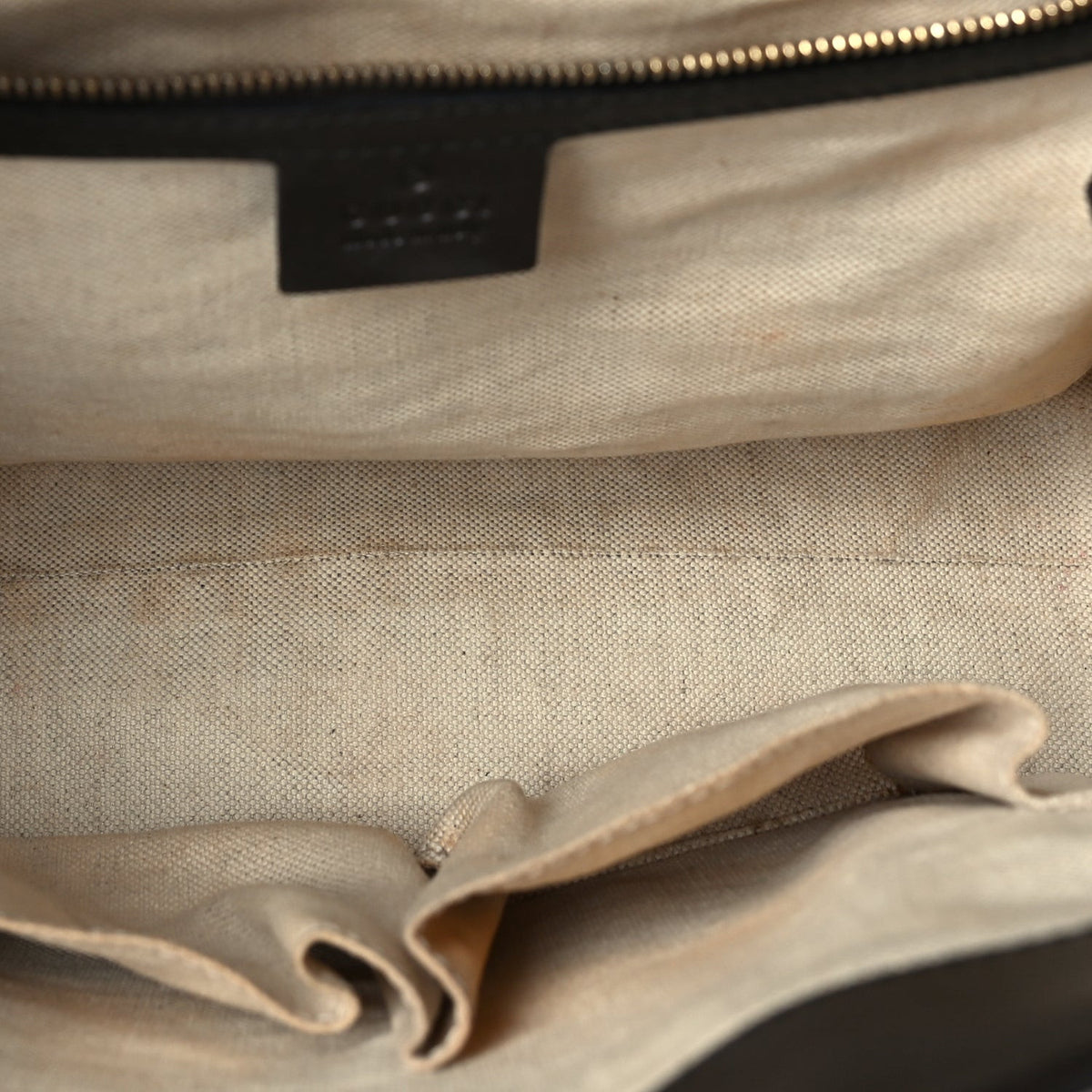 Monogram Margaux Calfskin Large Emily Chain Shoulder Bag Beige Ebony Cocoa