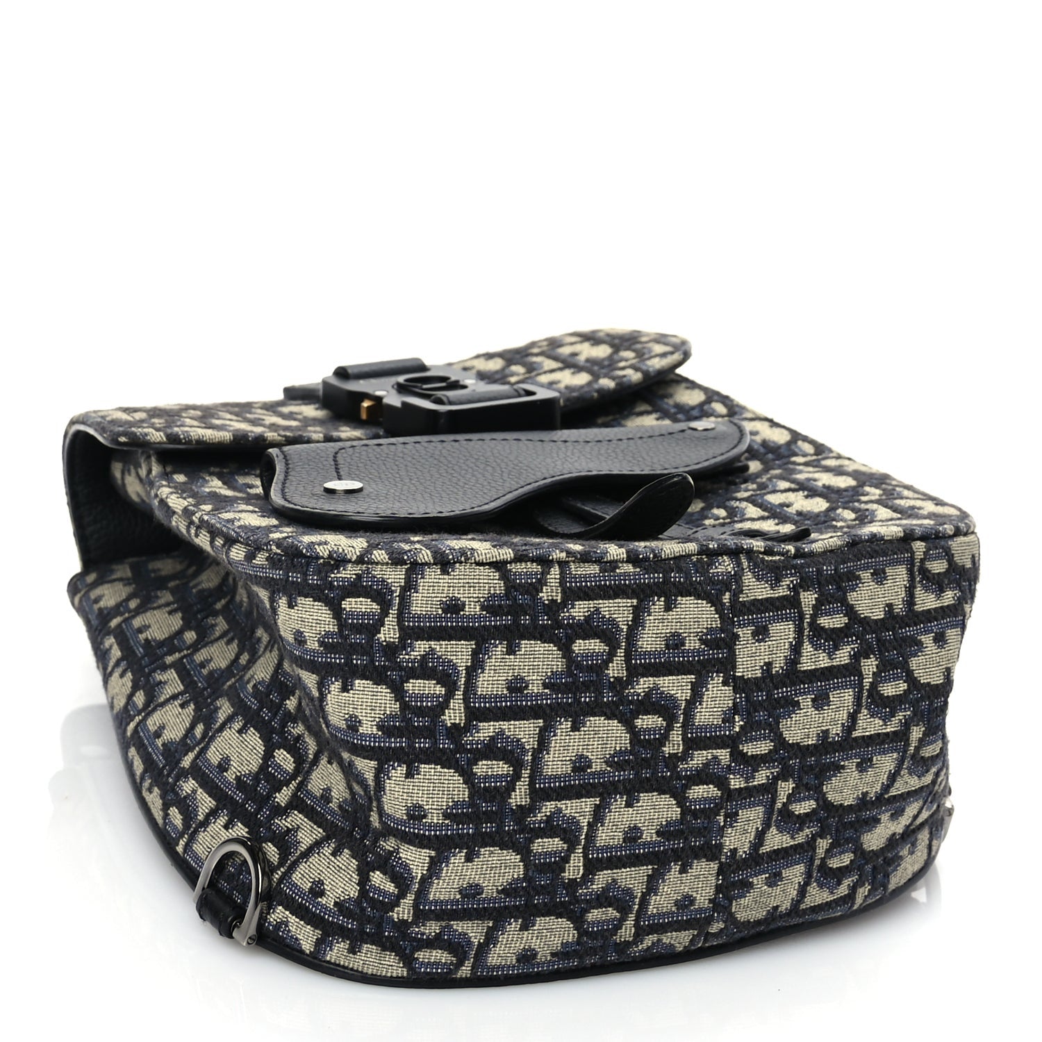 Christian Dior Grained Calfskin Oblique Mini Gallop Sling Bag Blue Black 3 of 8
