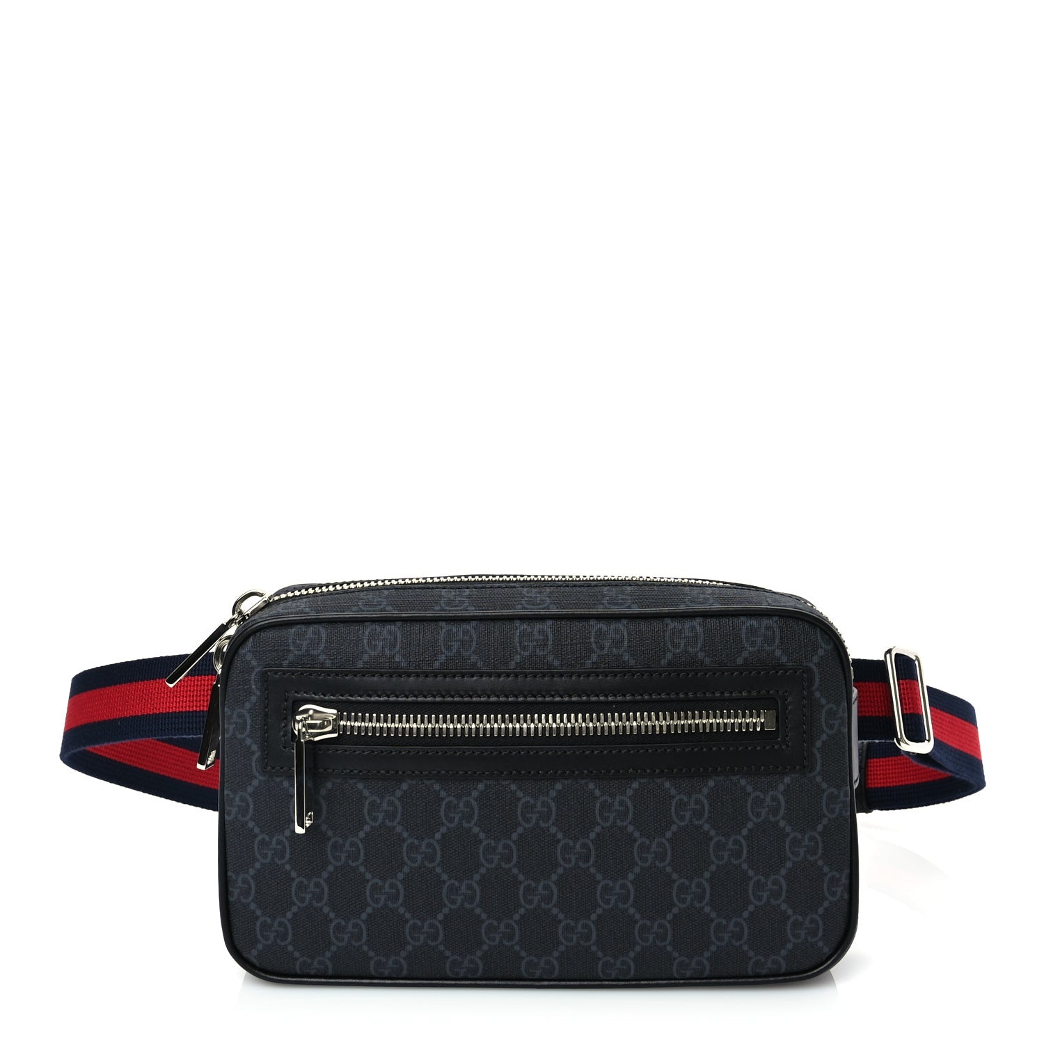 Gucci Soft GG Supreme Monogram Web Waist Bag Black Grey 1 of 6