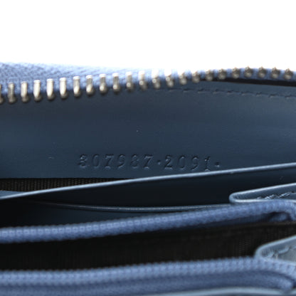 Gucci Guccissima Zip Around Long Wallet Blue 7 of 8