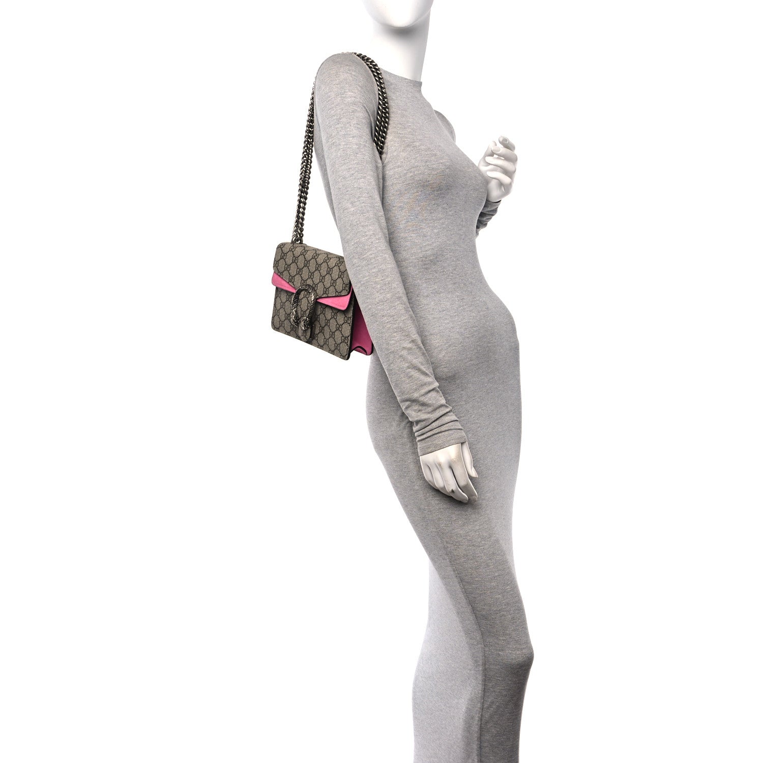 Gucci GG Supreme Monogram Mini Dionysus Shoulder Bag Pink 2 of 11