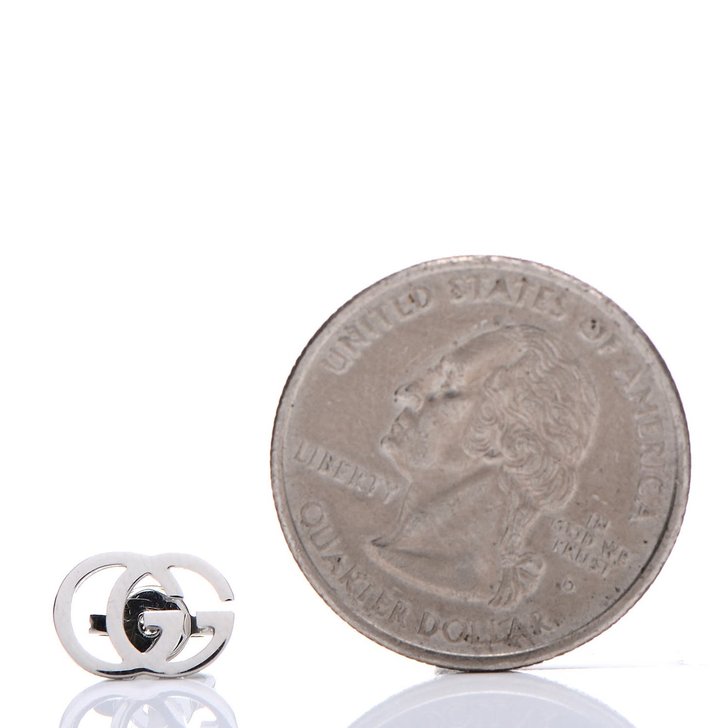 18K White Gold GG Tissue Stud Earrings