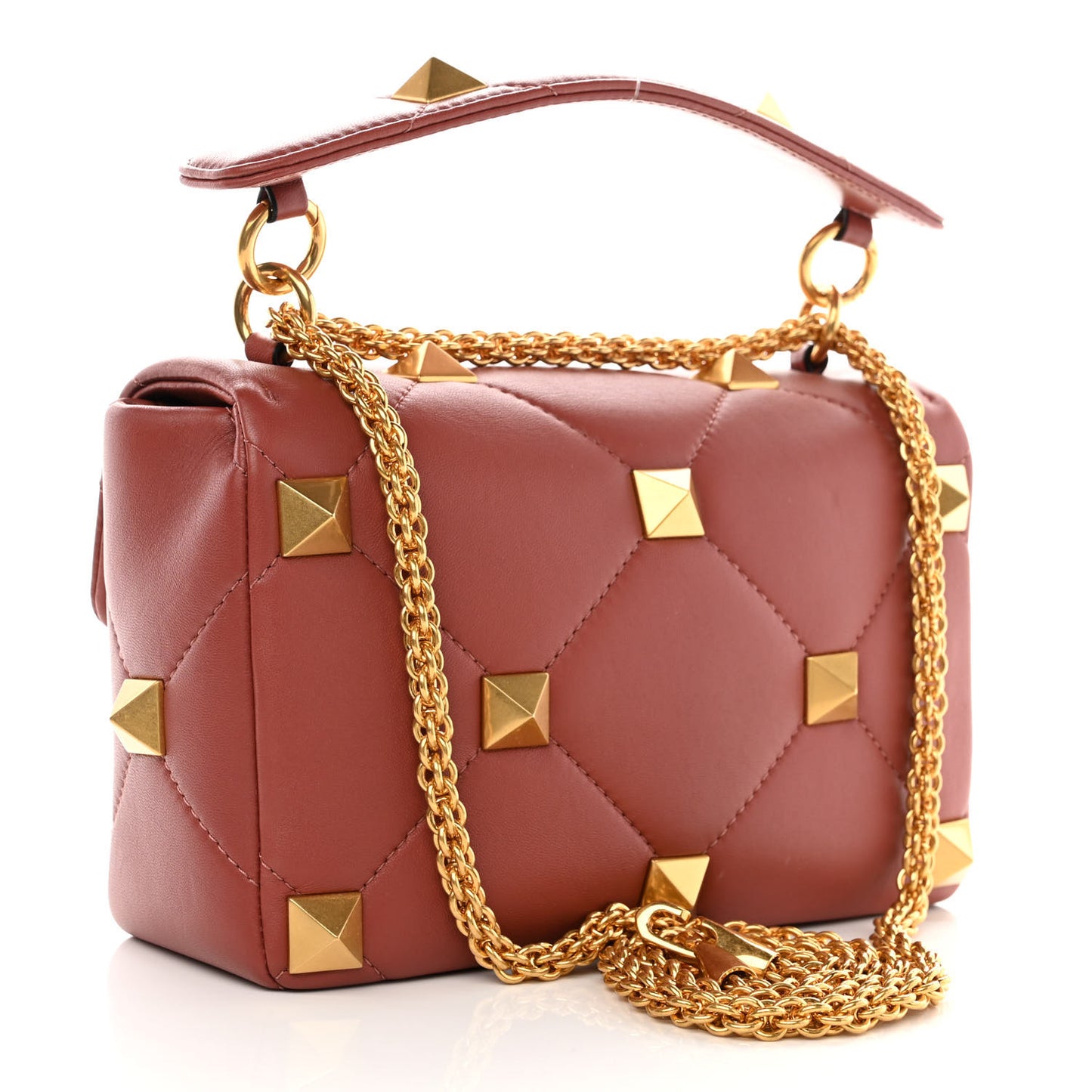 Nappa Medium Roman Stud Shoulder Bag Gingerbread