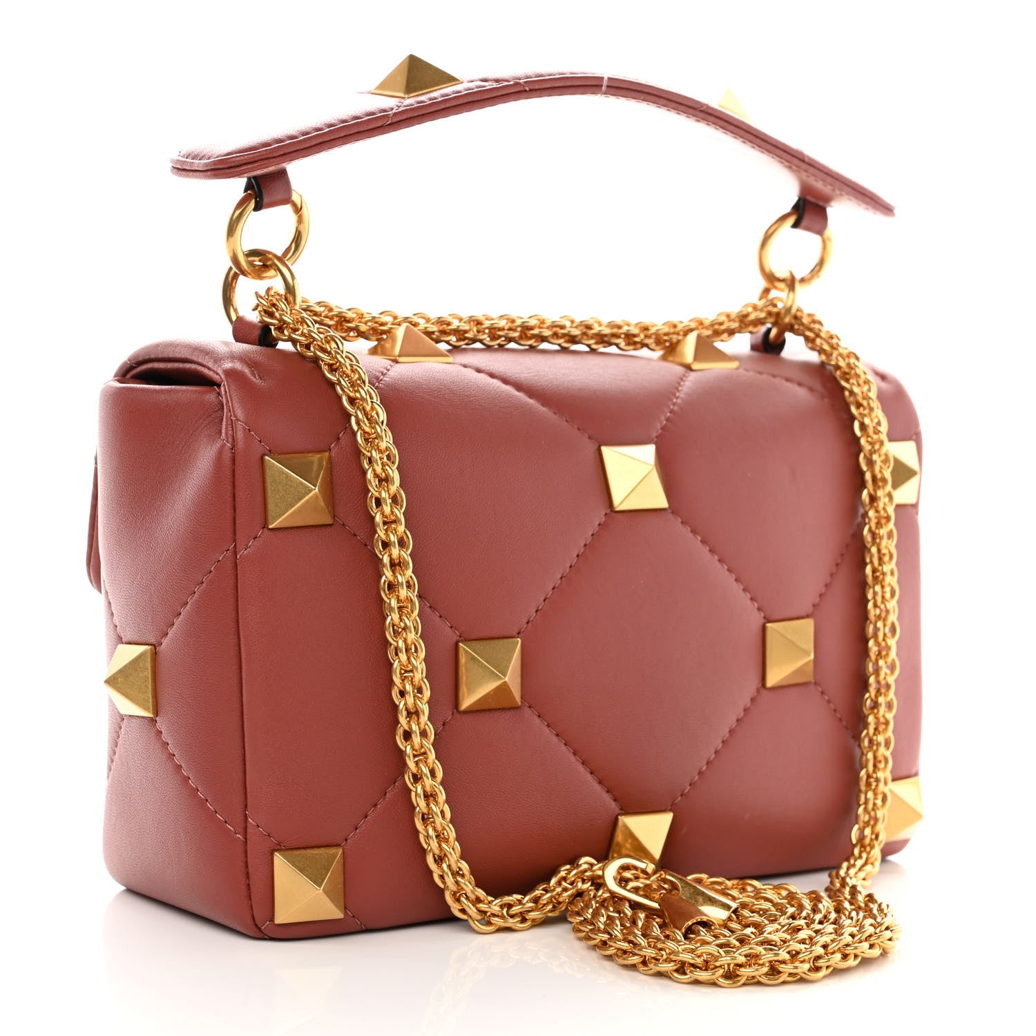 Valentino Garavani Nappa Medium Roman Stud Shoulder Bag Gingerbread 3 of 9