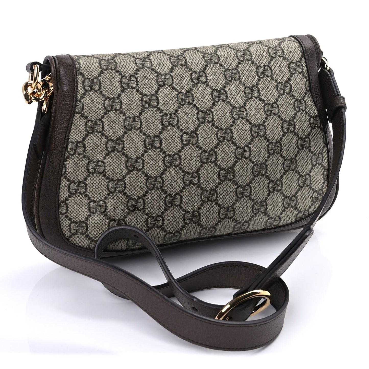 GG Supreme Monogram Textured Dollar Calfskin Blondie Chain Shoulder Flap Bag Beige Ebony New Acero