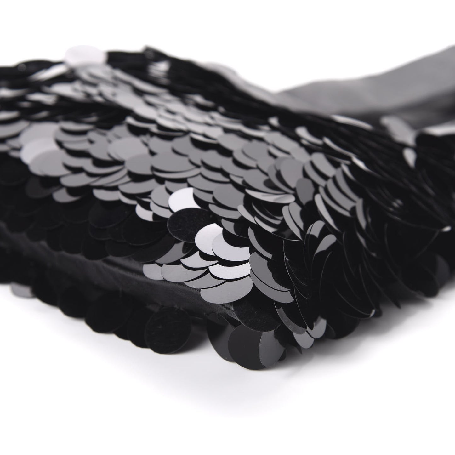 Sequin Paillettes Soft Calf Bag Black