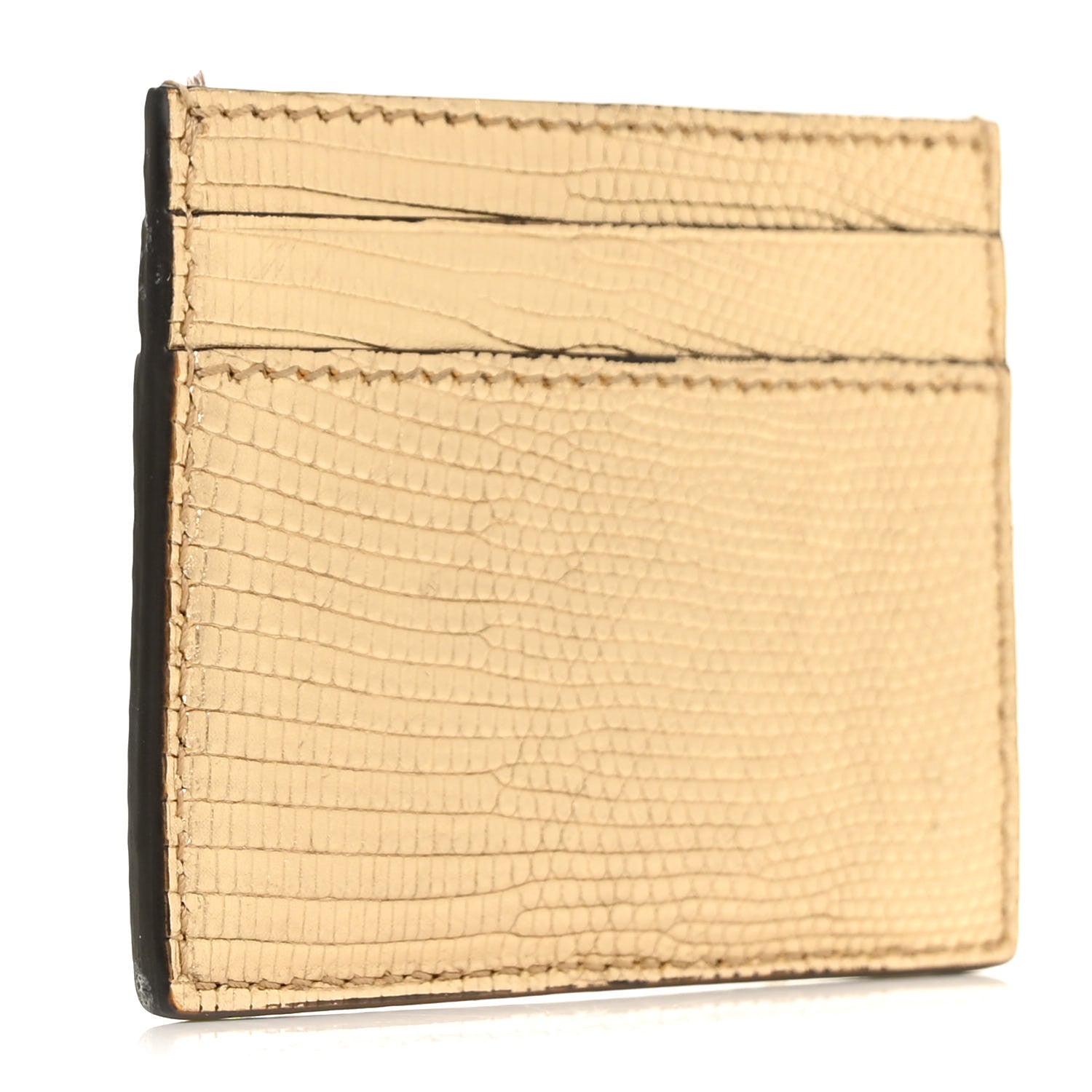 Gucci Laminated Lizard GG Marmont Card Holder Gold 3 of 8
