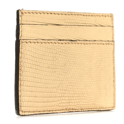 Gucci Laminated Lizard GG Marmont Card Holder Gold 3 of 8