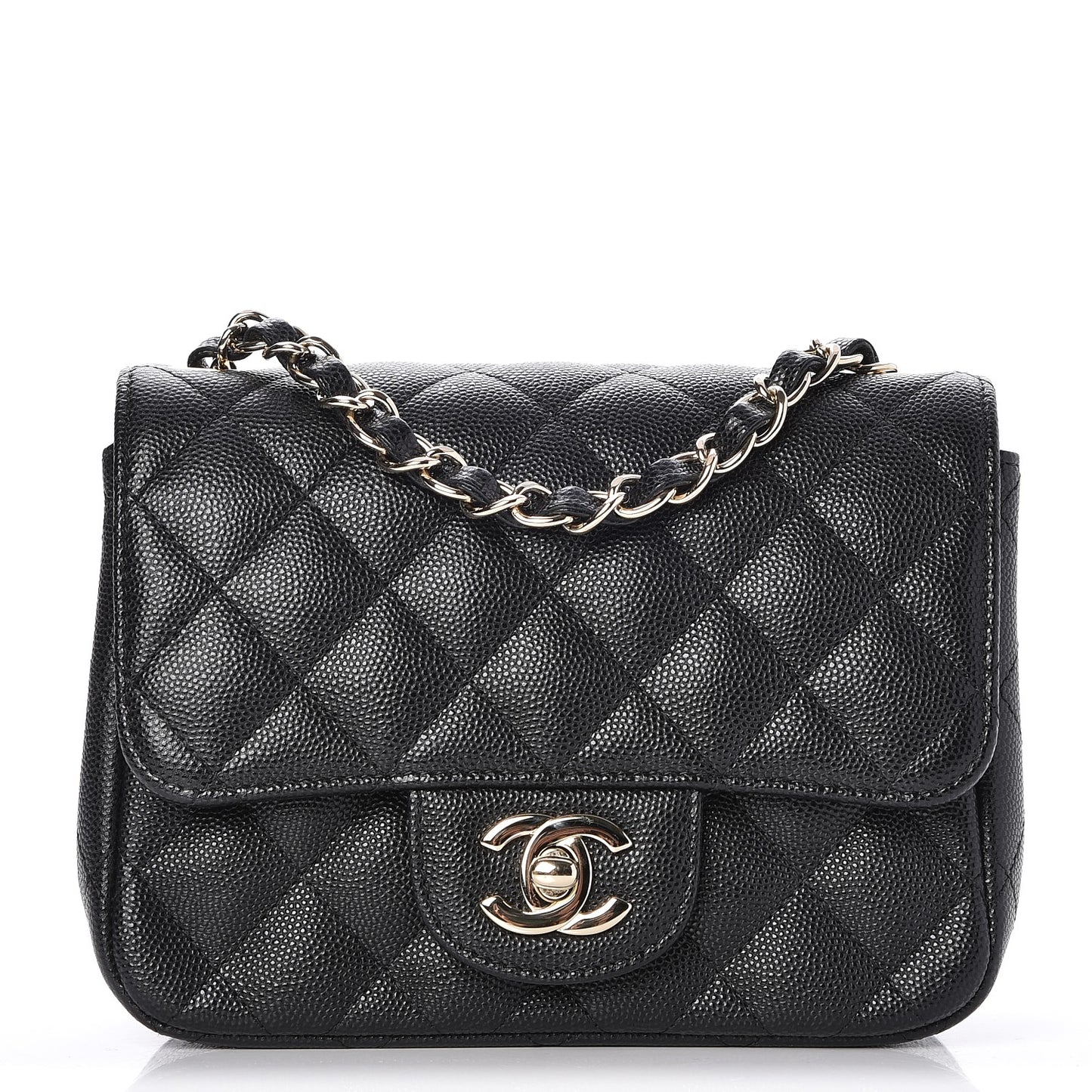 Caviar Quilted Mini Square Flap Black