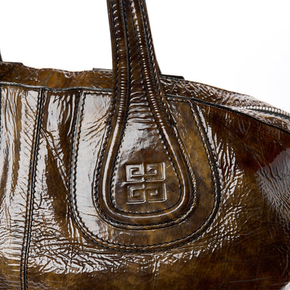 Givenchy Crinkled Patent Calfskin Medium Nightingale Light Brown 9 of 14
