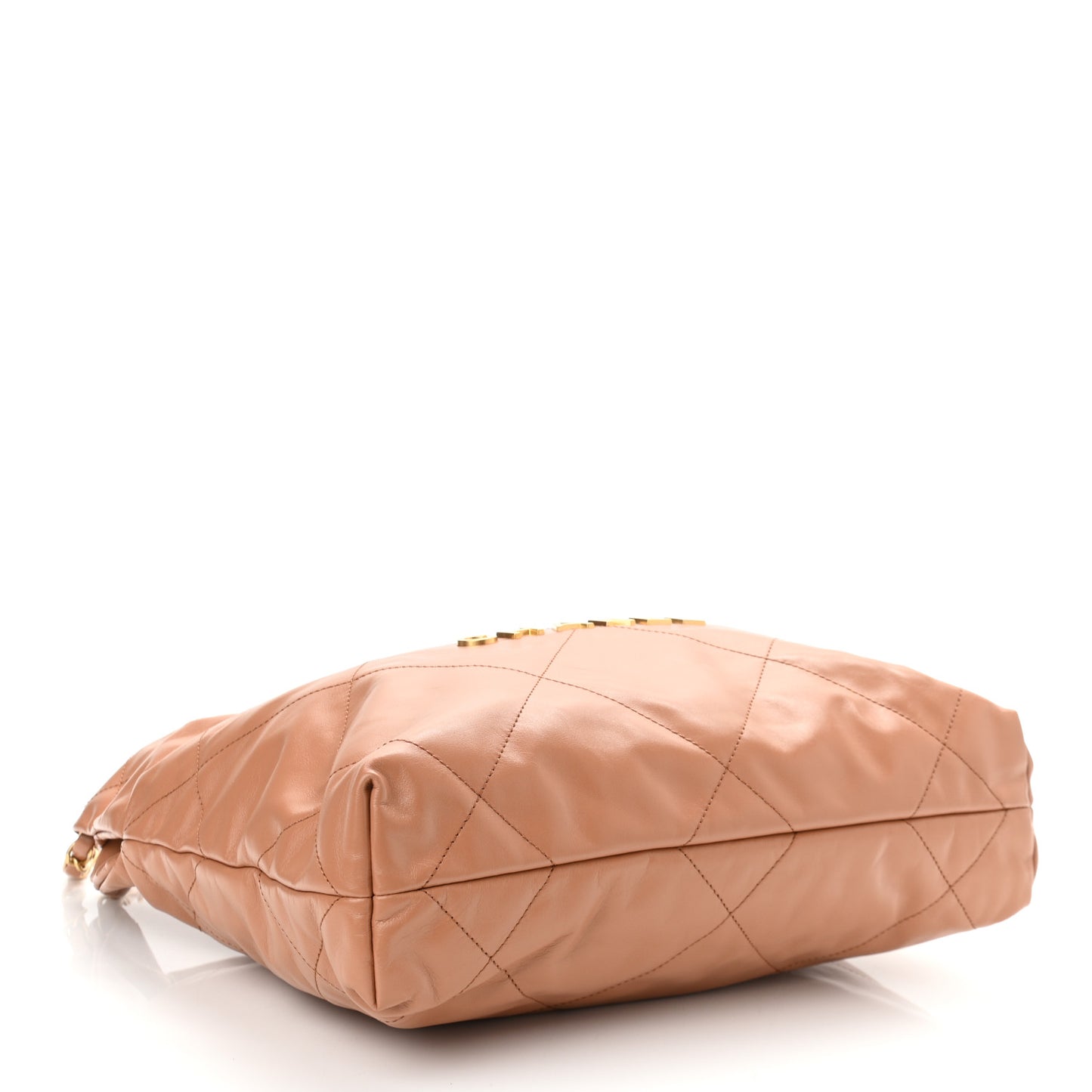 Shiny Calfskin Quilted Small Chanel 22 Camel