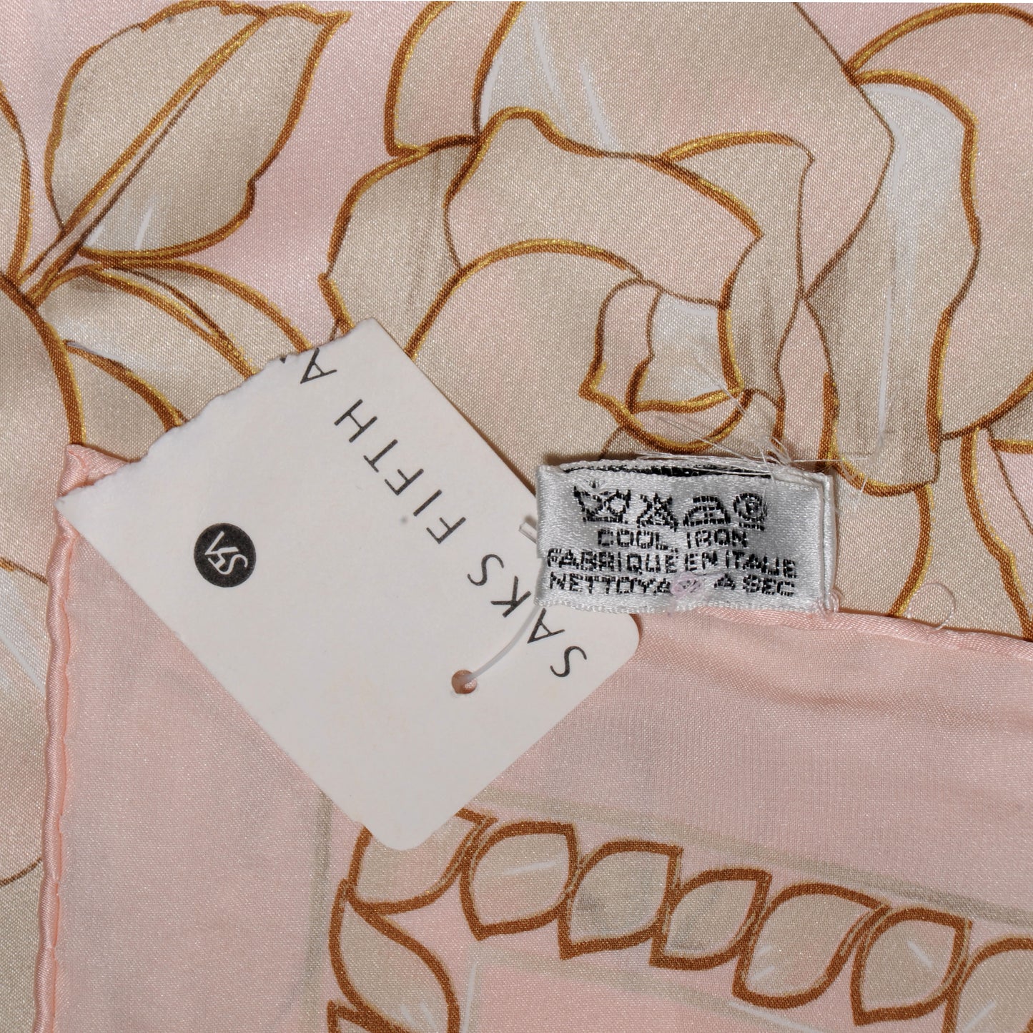 Silk Camellia Flower Square Scarf Pink