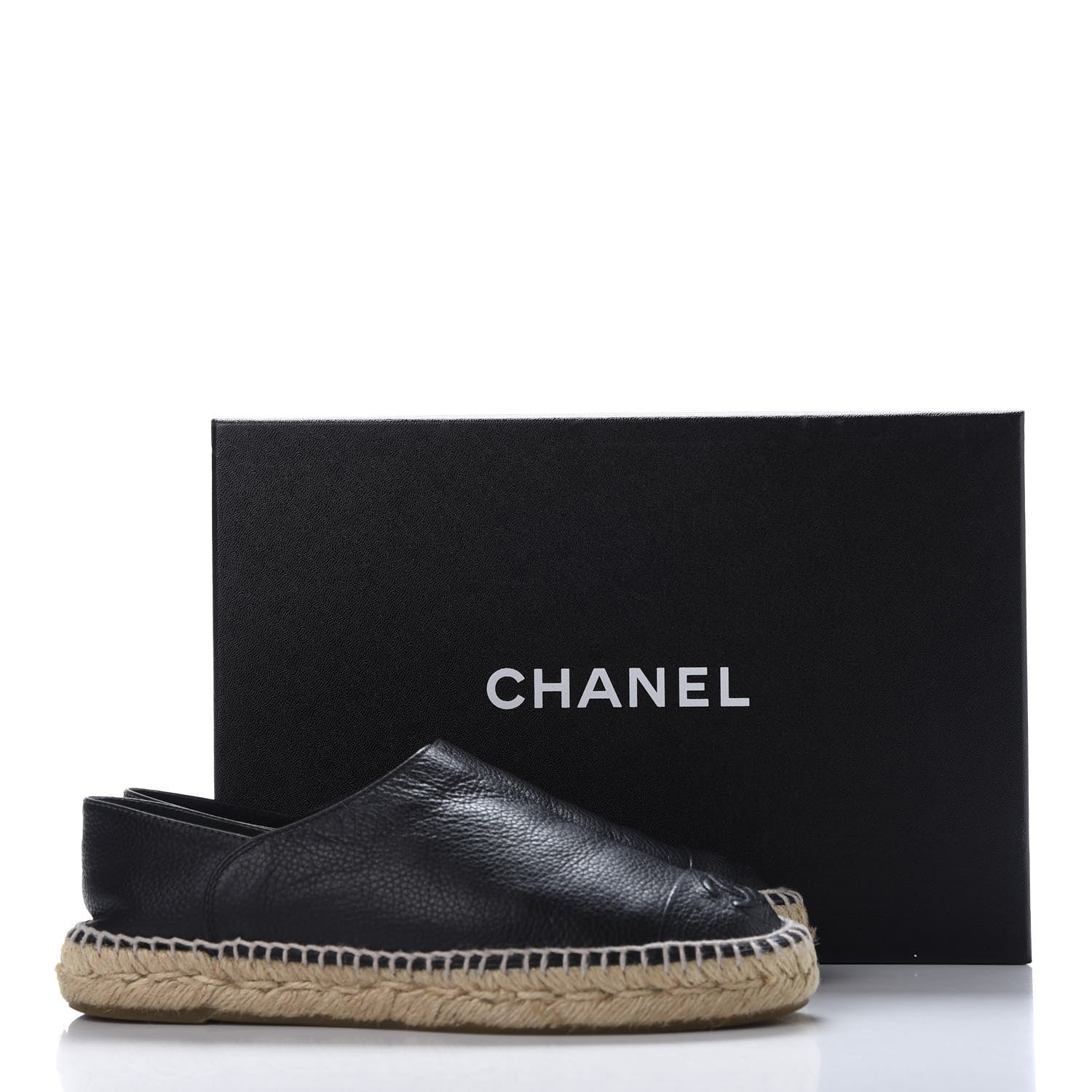 Chanel Grained Calfskin CC Espadrilles 37 Black 11 of 11