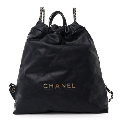 Chanel Shiny Caviar Quilted Chanel 22 Backpack Dark Blue 1 of 11