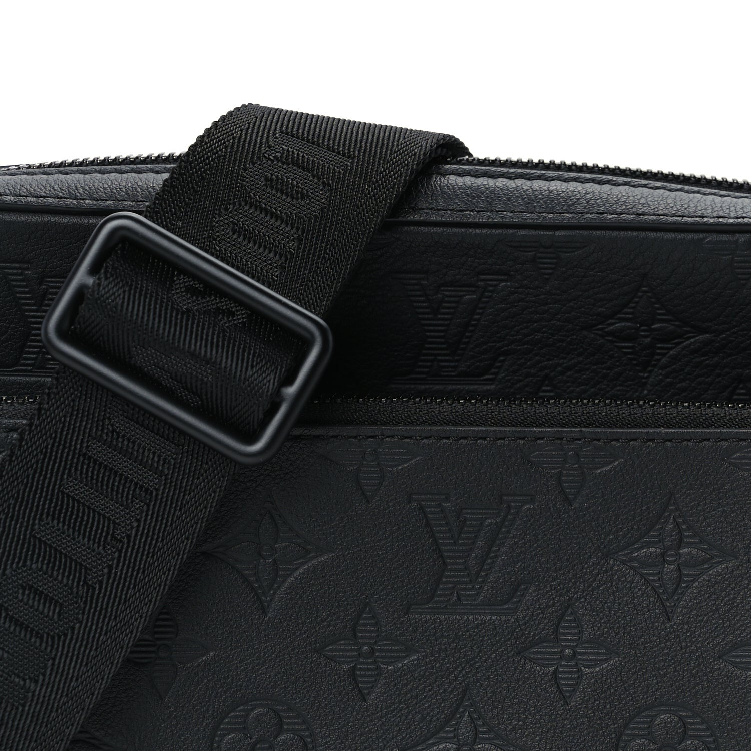 Louis Vuitton Calfskin Monogram Shadow Trio Messenger  Black 6 of 8