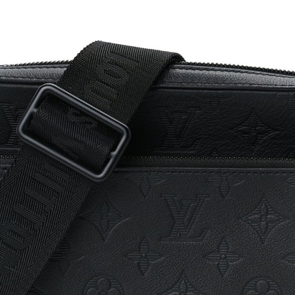 Louis Vuitton Calfskin Monogram Shadow Trio Messenger  Black 6 of 8