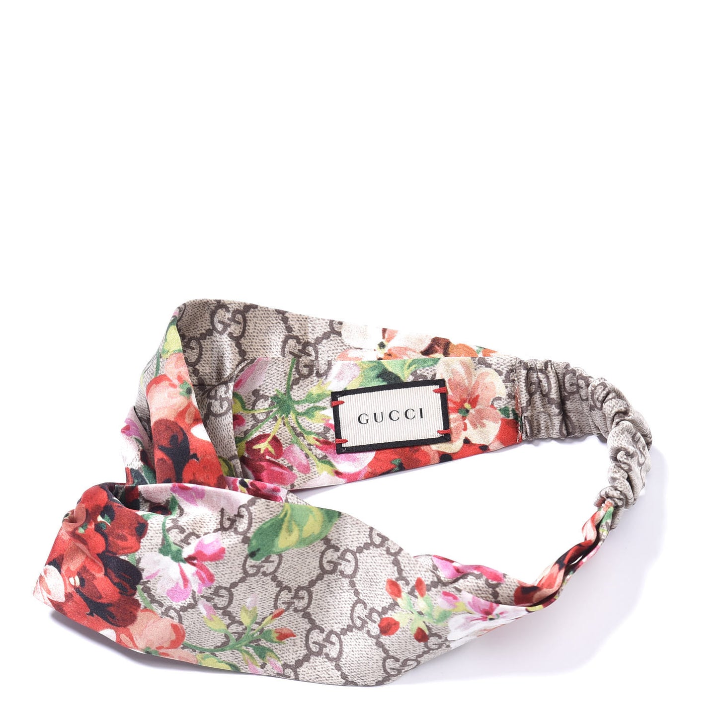 Silk Monogram Blooms Print Headband Antique Rose
