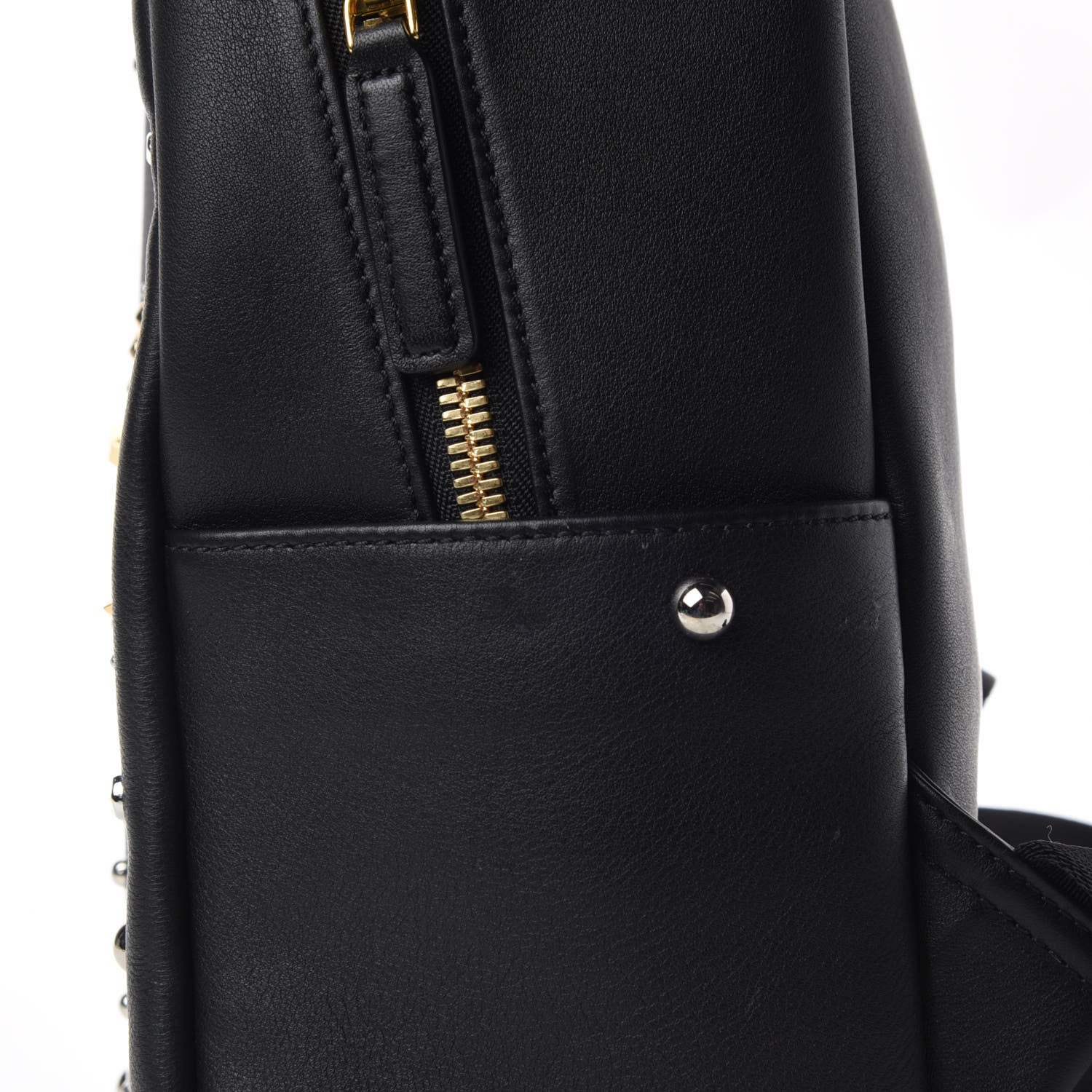 MCM Smooth Calfskin Radial Studded Stark Small Backpack Black 20 of 26