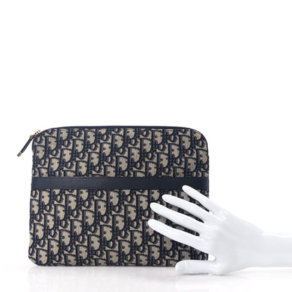 Christian Dior Oblique Travel Pouch Navy Blue 2 of 7