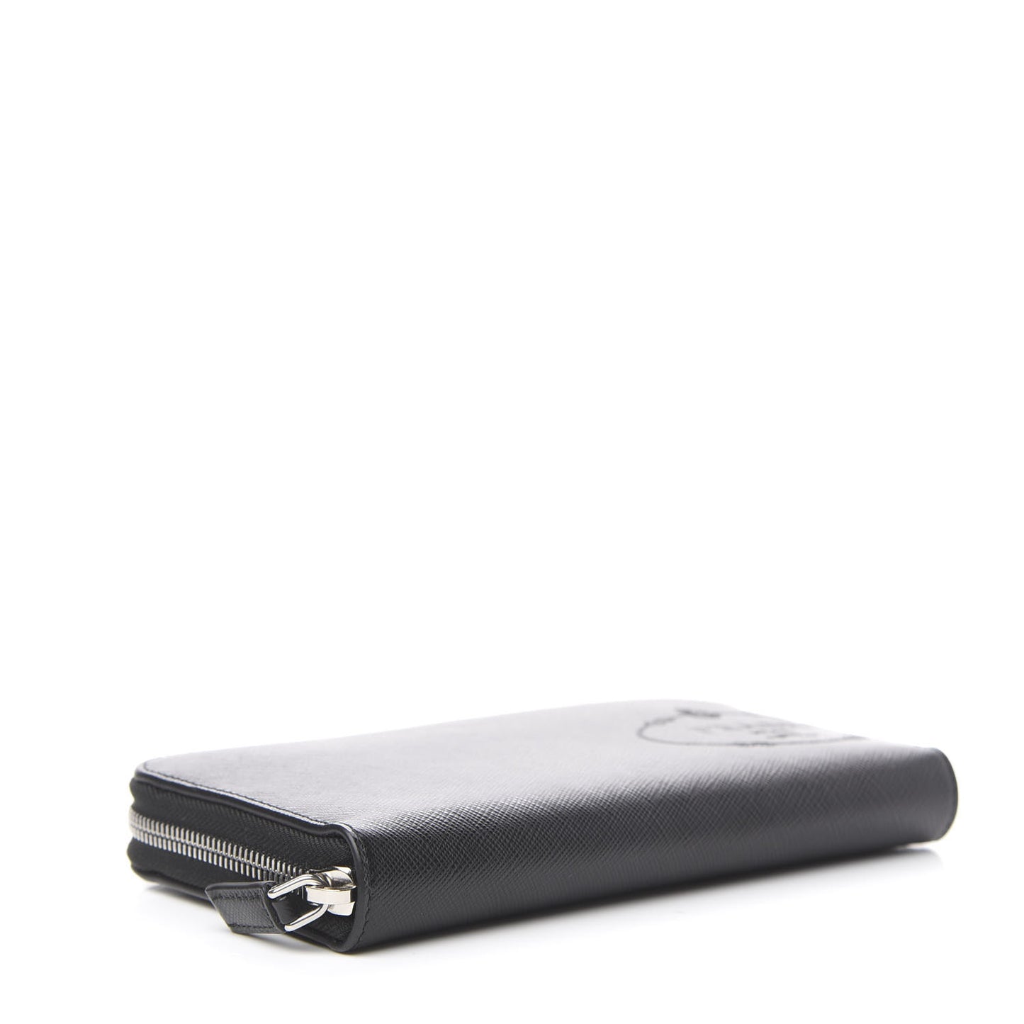 Saffiano Logo Zip Around Wallet Black