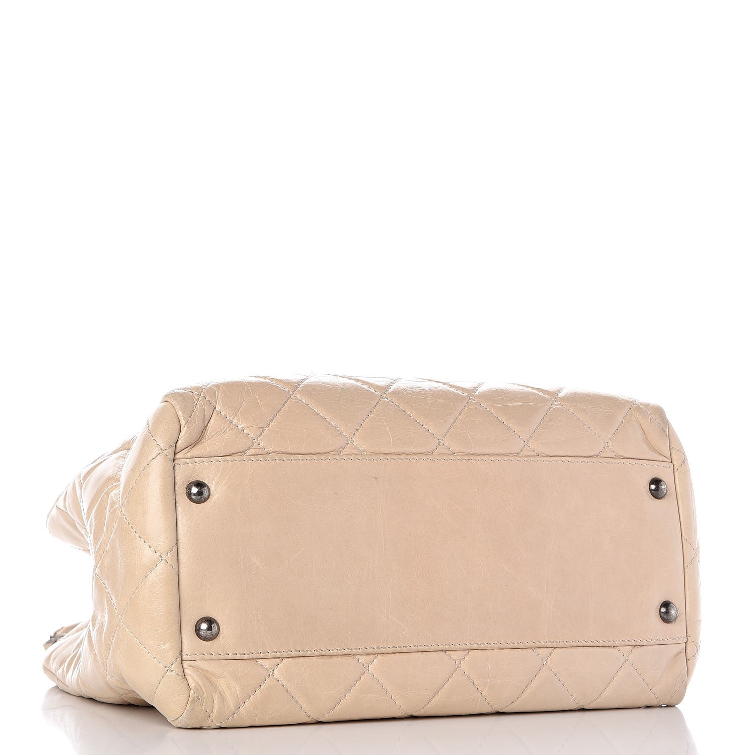 Chanel Glazed Calfskin Quilted Tote Light Beige 4 of 12