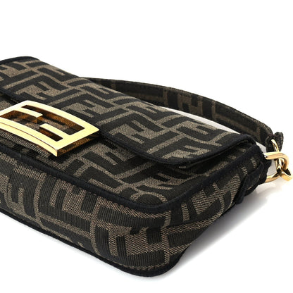 Fendi Fabric Jacquard FF 1974 Mini Baguette Tobacco Moro Black 8 of 8