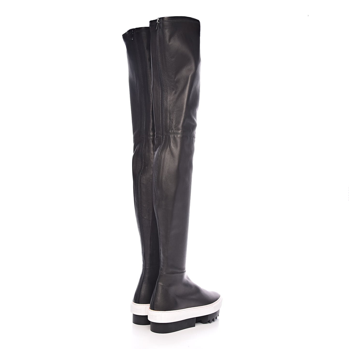 Lambskin Platform Over The Knee Boots 37.5 Black